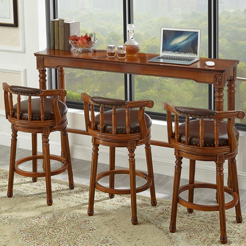 Modern Style Bar Table 1/3 Pieces Brown Colour Solid Wood Counter Table Clearhalo 'Bar Furniture' 'furn' 'furn_home_bar_bar_sets' 'Furniture' 'Home Bars & Bar Sets' 'home_bar_bar_sets' 'Kitchen & Dining Furniture' 1200x1200_74065ffa-5435-41c7-af0c-a3ade1d05466