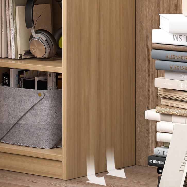 Brown Modern Style Bookshelf Closed Back Wood Bookcase for Home