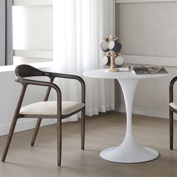 Round Sintered Stone White Dining Table Simplicity Tulip Base Table for Dining Room Clearhalo ' dining_table' 'Dining Tables & Seating' 'Dining Tables' 'furn' 'furn_dining_table' 'Furniture' 'furniture_dining_table' 'Kitchen & Dining Furniture' 'kitchen&dining_furn' 'kitchen' 'kitchen_dining_table' 1200x1200_740adb15-7cee-440e-b424-445a6b7b2852