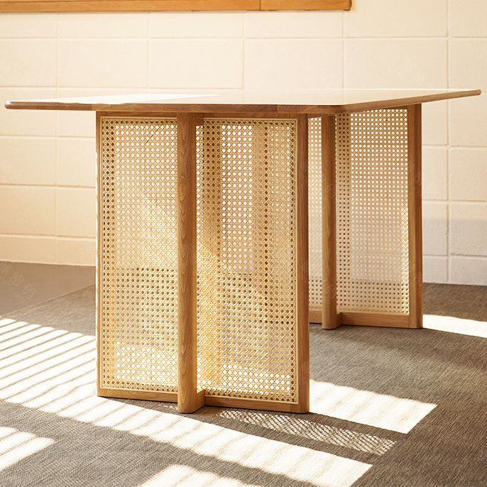 Contemporary Khaki Rectangle Dining Table Solid Wood Standard Dining Table for Kitchen Clearhalo ' dining_table' 'Dining Tables & Seating' 'Dining Tables' 'furn' 'furn_dining_table' 'Furniture' 'furniture_dining_table' 'Kitchen & Dining Furniture' 'kitchen&dining_furn' 'kitchen' 'kitchen_dining_table' 1200x1200_740d21cd-c0f9-4aeb-8907-55028835f3f9