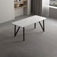 Mesa de comedor rectangular 4 Mesa de comedor de piernas en marco negro para cocina