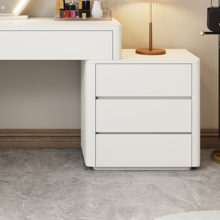 Contemporary Cream Wooden Make up Dressing and Stool with Drawers