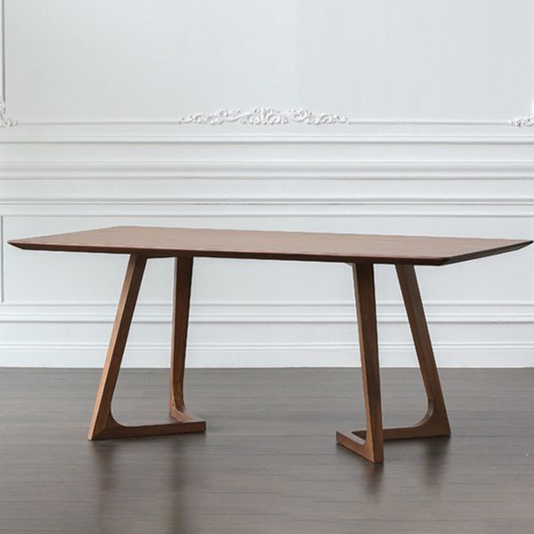 Industrial Dining Wood Table Dining Rectangle Table with Wooden Legs