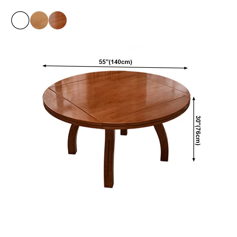 Modern Rubberwood Dinner Table Round 4 Legs Drop-Leaf Table for Home Use Clearhalo ' dining_table' 'Dining Tables & Seating' 'Dining Tables' 'furn' 'furn_dining_table' 'Furniture' 'furniture_dining_table' 'Kitchen & Dining Furniture' 'kitchen&dining_furn' 'kitchen' 'kitchen_dining_table' 1200x1200_741477ee-66a9-4fe0-99ea-e908f446745a