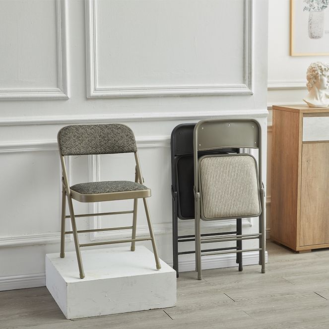 Contemporary Side Chair Home Metal Folding Open Back Armless Dining Side Chair Clearhalo ' kitchen&dining_furn' 'Dining Chairs' 'Dining Tables & Seating' 'dining_chair' 'furn' 'furn_dining_chair' 'Furniture' 'furniture_dining_chair' 'Kitchen & Dining Furniture' 'kitchen' 1200x1200_7415c677-d2b4-49c4-bc18-cfebef30219a