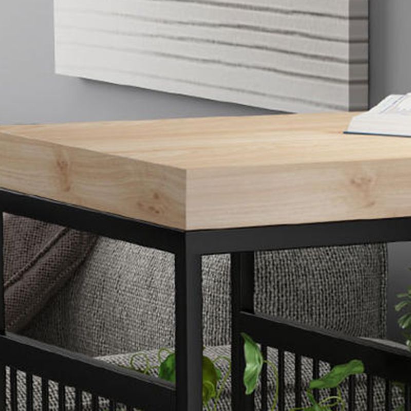 Pine Wood Bar Dining Table Modern Rectangle Bar Table with Double Pedestal for Cafe Clearhalo 'Bar Furniture' 'Bar Tables' 'bar_tables' 'furn' 'furn_bar_tables' 'Furniture' 'furniture_bar_tables' 'Kitchen & Dining Furniture' 1200x1200_7417025d-2352-4696-8bca-f0d9a4e8d1cf