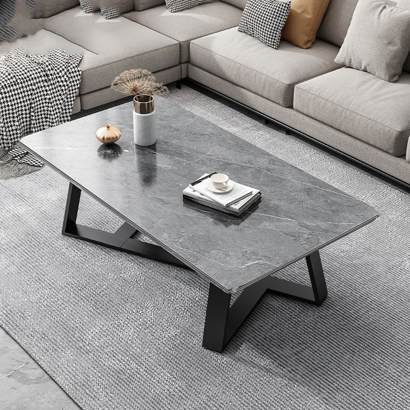 Stone Contemporary Coffee Table Standard Single Cocktail Table