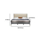 Grey Rectangular Headboard Standard Bed with Upholstered Headboard