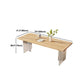 Modern Wood Top Dining Table Double Pedestal Table for Kitchen Clearhalo 'Dining Tables & Seating' 'Dining Tables' 'dining_table' 'furn' 'furn_dining_table' 'Furniture' 'Kitchen & Dining Furniture' 1200x1200_7419e8c5-1f6e-43b5-aadd-987ed3865607