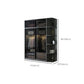 Schwarzer Kleiderschrank, zeitgenössischer Glas-Kleiderschrank für Zuhause