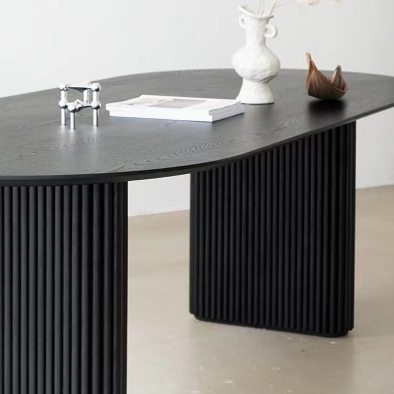 Scrivania industriale da ufficio a legna in legno in nero in nero con le gambe