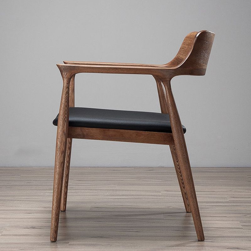 Solid Wood Side Dining Chair Open Back PU Leather Arm Chair for Home Clearhalo 'Dining Chairs' 'Dining Tables & Seating' 'dining_chair' 'furn' 'furn_dining_chair' 'Furniture' 'Kitchen & Dining Furniture' 1200x1200_741b0d53-906a-4305-a9be-d139c5825262