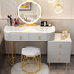 Contemporary With Drawer Gray Wooden Mirror Bedroom Make-up Vanity Clearhalo 'Bedroom Furniture' 'furn' 'furn_makeup_vanities' 'Furniture' 'Makeup Vanities' 'makeup_vanities' 1200x1200_741bbed8-b4ba-4729-84c1-39d8dfdafb7b