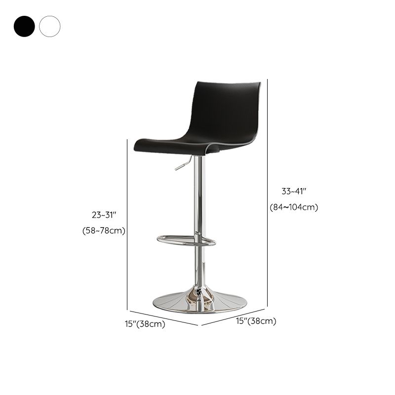 Modern Adjustable Height Swivel Plastic Low Back Bar Stool with Footrest Clearhalo 'Bar Furniture' 'Bar Stools' 'bar_stools' 'furn' 'furn_bar_stools' 'Furniture' 'Kitchen & Dining Furniture' 1200x1200_741fbe6e-440a-487d-9c86-03e55b8eca1e