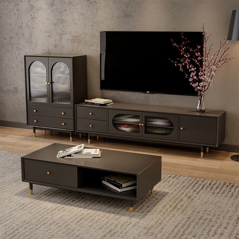 16" D Modern TV Stand Wooden Closed Storage Media Console with 2 Drawers and 1 Door Clearhalo 'furn' 'furn_tv_stands_entertainment_centers' 'Furniture' 'Living Room Furniture' 'TV Stands & Entertainment Centers' 'TV Stands & Media Storage Furniture' 'tv_stands_entertainment_centers' 1200x1200_741fd137-3321-48f5-8695-6a8be4dc32c6