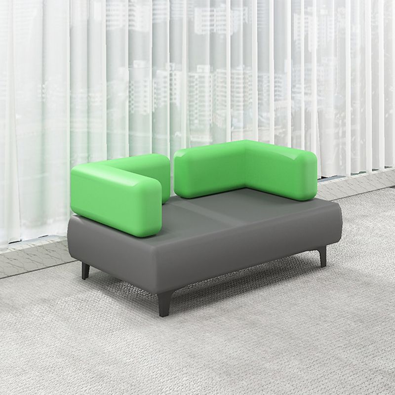 29.53 "H Sofá de cuero Faux Sofá con brazo de esmoquin contemporáneo en gris