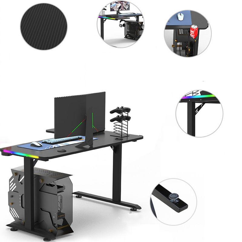 Escritorio de computadora de madera contemporánea escritorio de juegos en forma de L para casa