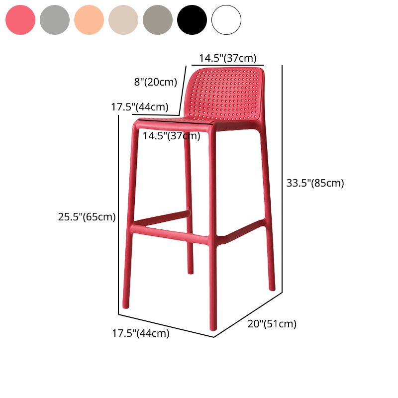 Modern Plastic Bristol Stool Footrest Matte Finish Stackable Barstool Clearhalo 'Bar Furniture' 'Bar Stools' 'bar_stools' 'furn' 'furn_bar_stools' 'Furniture' 'furniture_bar_stools' 'Kitchen & Dining Furniture' 1200x1200_7423d765-1b18-42e4-87a2-de52e7c9086d
