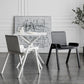 Contemporary Dining Plastic Chairs Armless Chair with Wood Legs for Home