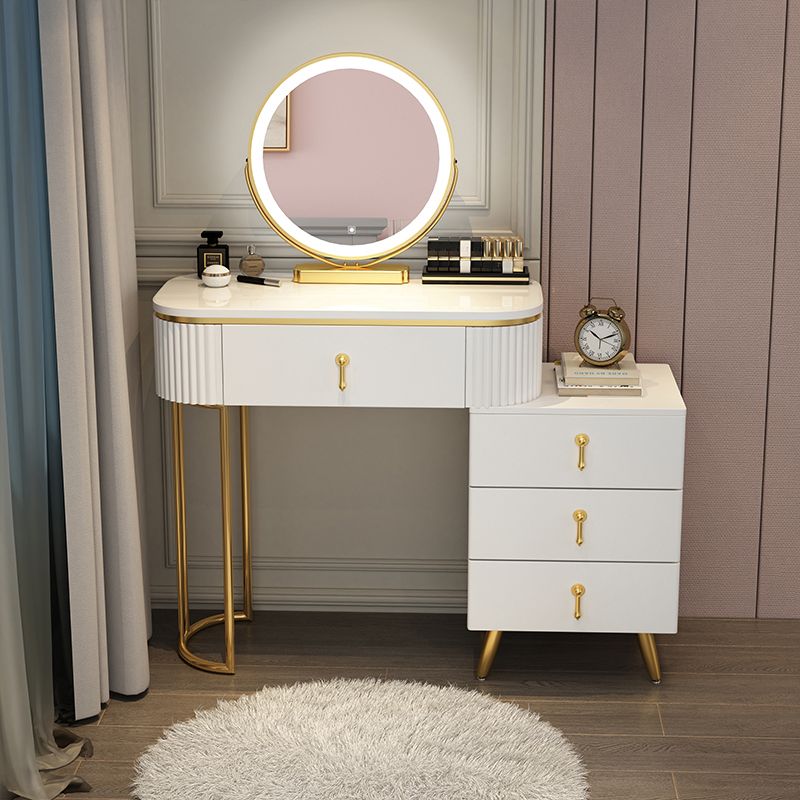 Removable Makeup Counter Lights Vanity Dressing Table with Drawer