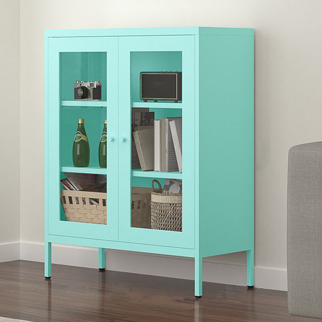 Contemporary Style Metal Bookcase Closed Back Bookshelf with Door for Home Clearhalo 'Bookcases' 'Furniture' 'furniture_bookcases' 'Office Furniture' 1200x1200_74279449-67c1-4c57-aa11-0e8f21e0cccd