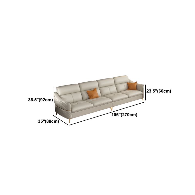 36.22 "Sectional/sofá de cuero genuino moderno alto con cojín