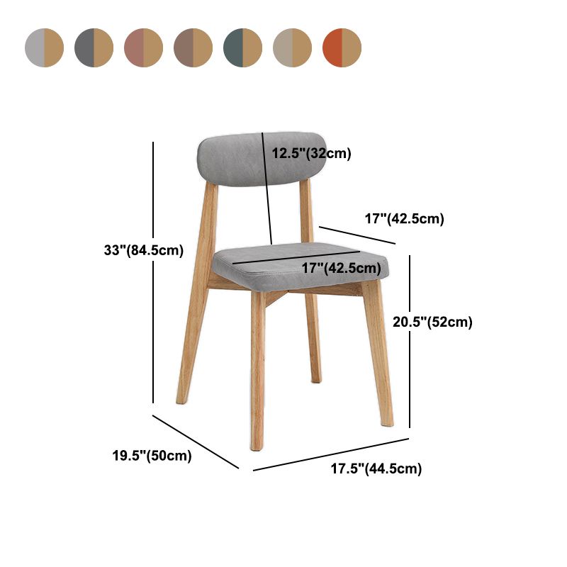 Silla sin brazo17.5 "L x 19.6" W x 33.2 "H Presidente de marco de madera sólida para sala de estar