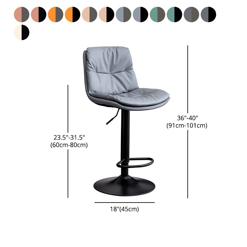 Contemporary Leather Swivel Barstool Indoor Bar Stool with Low Back Clearhalo 'Bar Furniture' 'Bar Stools' 'bar_stools' 'furn' 'furn_bar_stools' 'Furniture' 'furniture_bar_stools' 'Kitchen & Dining Furniture' 1200x1200_742a13bc-da11-40a7-a076-7ff69ccd1f44