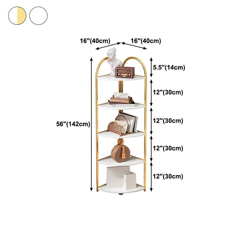 Scandinavian Open Corner Bookshelf with Iron Frame Manufactured Wood Bookcase Clearhalo 'Bookcases' 'furn' 'furn_bookcases' 'Furniture' 'furniture_bookcases' 'Office Furniture' 1200x1200_742a43d7-0389-49cc-b86a-4a3f4a9ea779