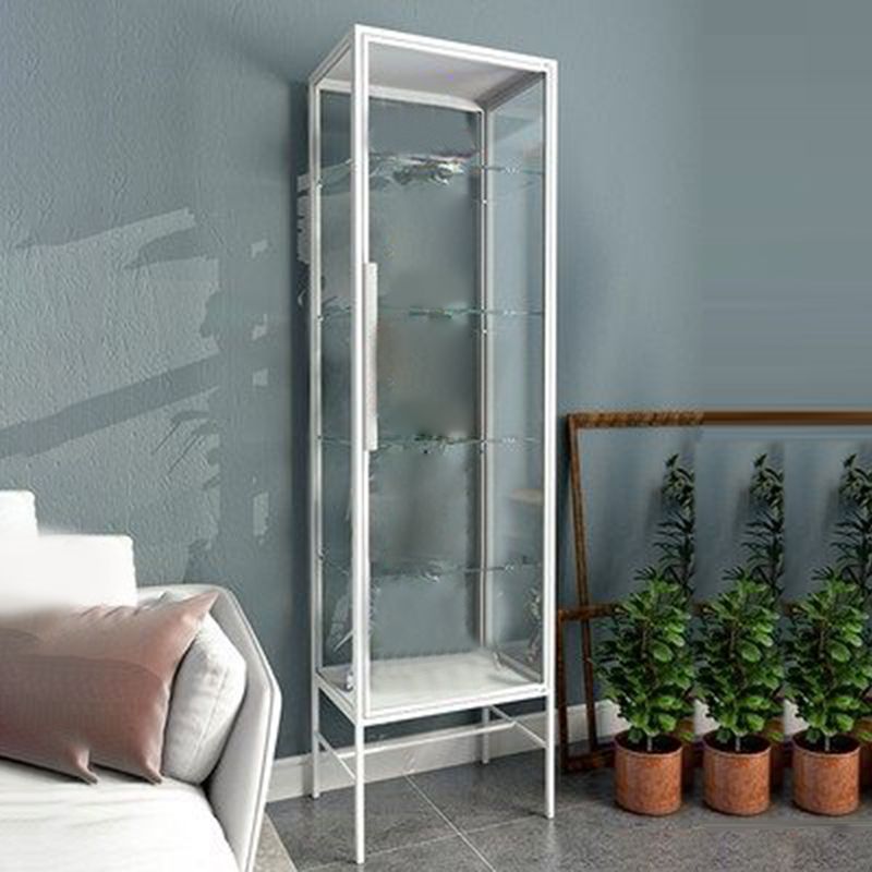 Modern Steel Curio Cabinet Standard 14" W 1 Door Cabinet for Dining Room Clearhalo 'Display & China Cabinets' 'display_china_cabinets' 'furn' 'furn_display_china_cabinets' 'Furniture' 'Kitchen & Dining Furniture' 1200x1200_742a6348-b321-4216-a6cb-1fe2f6d288e9