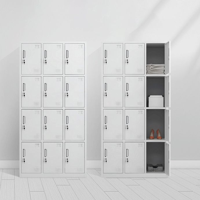 Contemporary Style Wardrobe White Metal Wardrobe Closet for Home Clearhalo 'Armoires & Wardrobes' 'armoires_wardrobes' 'Bedroom Furniture' 'furn' 'furn_armoires_wardrobes' 'Furniture' 1200x1200_742aaaa5-c910-4a87-8b3a-4660614bcf3e
