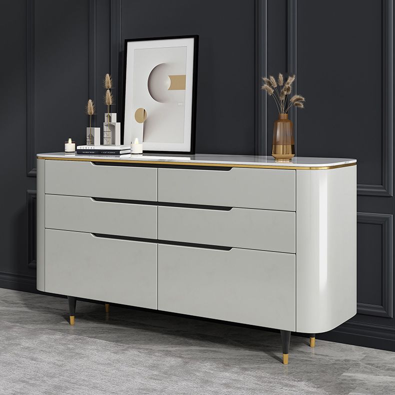 Modern Stone Sideboard a buffet con cassetti del soggiorno con gambe in legno massiccio