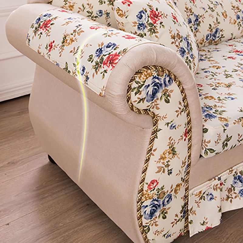 Traditionele fauteuil met één arm en gerolde armleuningen