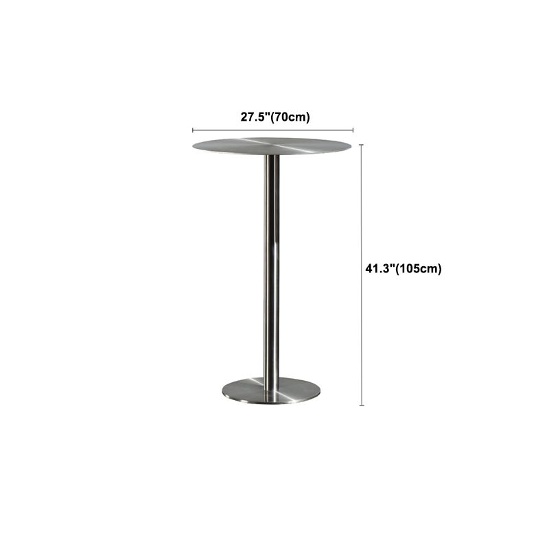 Table de salle à manger ronde en acier inoxydable, table de bar sur pied extérieur-intérieur