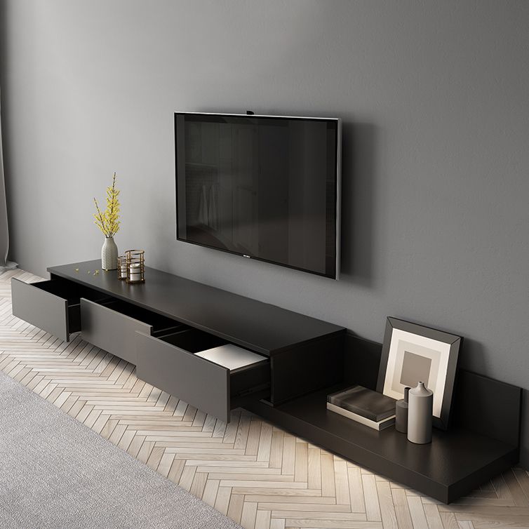 Modern TV Stand with Sliding Storage , TV Console in Grey Fit TVs for up to 71 / 92 Clearhalo 'furn' 'furn_tv_stands_entertainment_centers' 'Furniture' 'Living Room Furniture' 'TV Stands & Entertainment Centers' 'TV Stands & Media Storage Furniture' 'tv_stands_entertainment_centers' 1200x1200_74302b78-f917-4831-88d2-e9e78c359fd1
