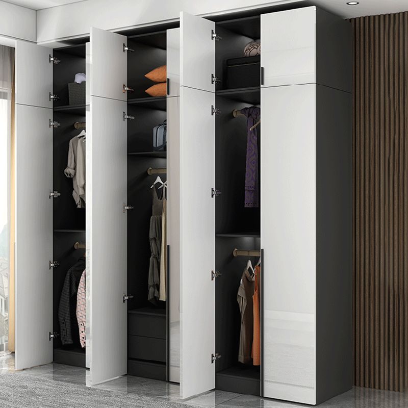 Modern Manufactured Wood Storage Cabinet High Gloss White Cabinet Clearhalo 'Armoires & Wardrobes' 'armoires_wardrobes' 'Bedroom Furniture' 'furn' 'furn_armoires_wardrobes' 'Furniture' 1200x1200_743075fe-67df-4074-b34a-54b6830f54fb
