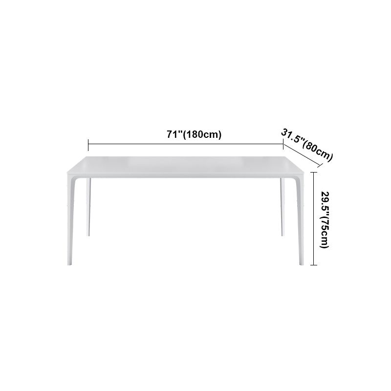 Modern Style Sintered Stone Table 4 Legs Base Rectangle Table for Home Clearhalo ' dining_table' 'Dining Tables & Seating' 'Dining Tables' 'Furniture' 'furniture_dining_table' 'Kitchen & Dining Furniture' 'kitchen&dining_furn' 'kitchen' 'kitchen_dining_table' 1200x1200_7430da80-54a6-4152-854d-725de2edb000