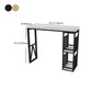 Modern Iron Bar Dining Table White Faux Marble Rectangle Indoor Bistro Table with Shelf Clearhalo 'Bar Furniture' 'Bar Tables' 'bar_tables' 'furn' 'furn_bar_tables' 'Furniture' 'furniture_bar_tables' 'Kitchen & Dining Furniture' 1200x1200_7431ba99-1cc2-48fe-a21b-f4b4983f47c7