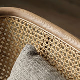 Hanged Arm Stoffsofa in grauem tropischen Sofa mit Bolsterkissen