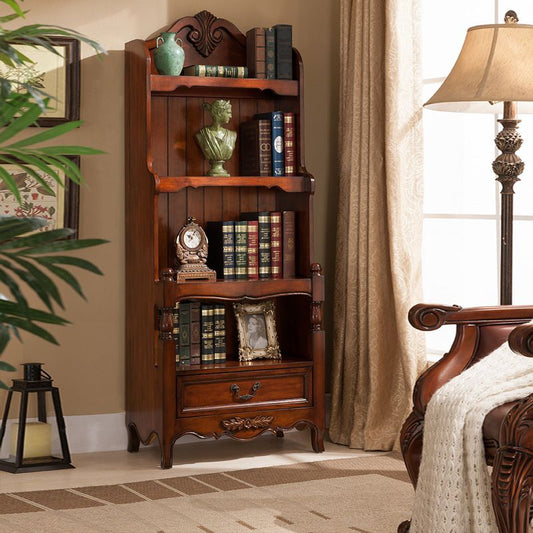 Coffre d'accent moderne du milieu du siècle avec étagères coffre rectangle en bois