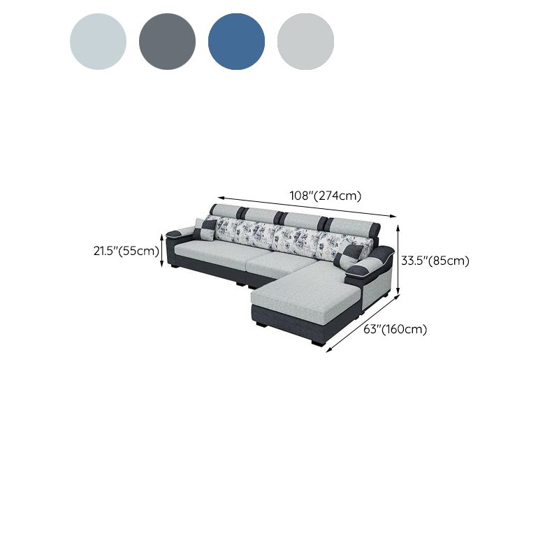 Sofá de lino moderno Sofá Pilpo de almohada Sectional para sala de estar para sala de estar