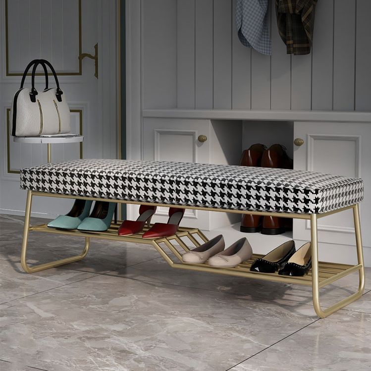 Glam Seating Bench Cushioned 14" W Rectangle Shoe Storage Entryway and Bedroom Bench Clearhalo 'Benches' 'Chairs & Seating' 'furn' 'furn_benches' 'Furniture' 'Living Room Furniture' 1200x1200_7436a405-1e49-44f6-b449-34956307f607