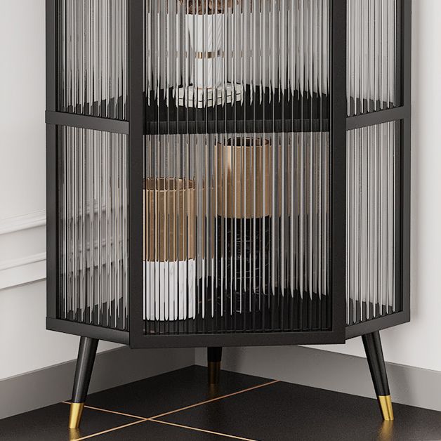 Curio Curio Curio Cabinet in metallo Porte in vetro armadio con gambe per soggiorno
