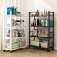 Industrial Steel Etagere Bookshelf Vertical Open Bookshelf with Caster Wheels Clearhalo 'Bookcases' 'furn' 'furn_bookcases' 'Furniture' 'furniture_bookcases' 'Office Furniture' 1200x1200_7438a6dd-1b2b-4df0-9c2d-00a88153429a