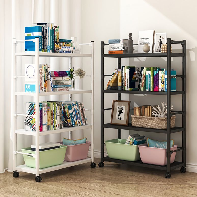 Industrial Steel Etagere Bookshelf Vertical Open Bookshelf with Caster Wheels Clearhalo 'Bookcases' 'furn' 'furn_bookcases' 'Furniture' 'furniture_bookcases' 'Office Furniture' 1200x1200_7438a6dd-1b2b-4df0-9c2d-00a88153429a
