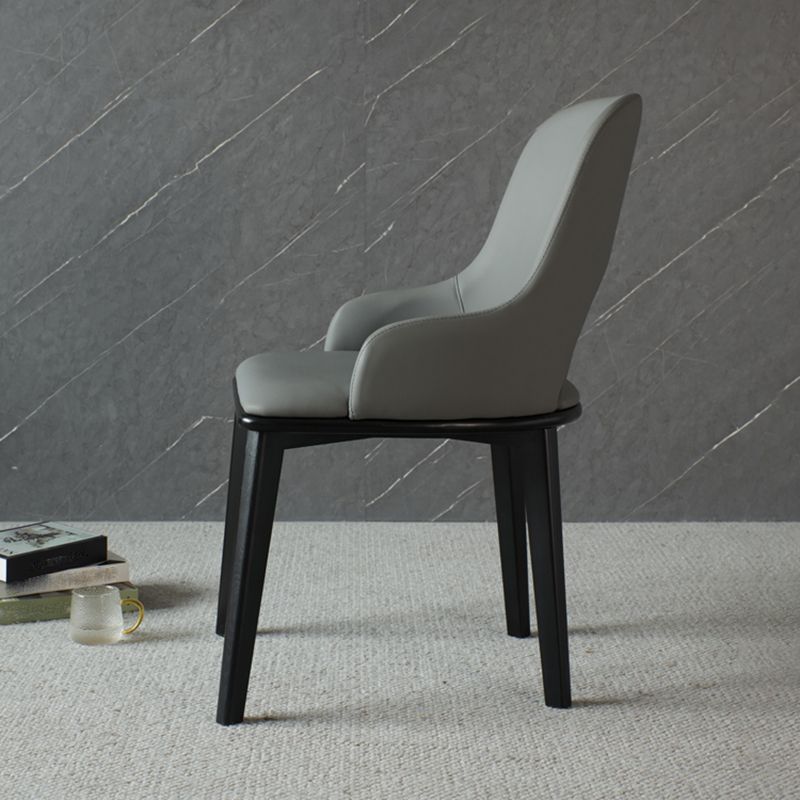 Contemporary PU Leather Dining Chairs Wood Arm Dining Chair for Home Use Clearhalo 'Dining Chairs' 'Dining Tables & Seating' 'dining_chair' 'furn' 'furn_dining_chair' 'Furniture' 'Kitchen & Dining Furniture' 1200x1200_74399e67-3e46-4666-830b-3127cae3eb70