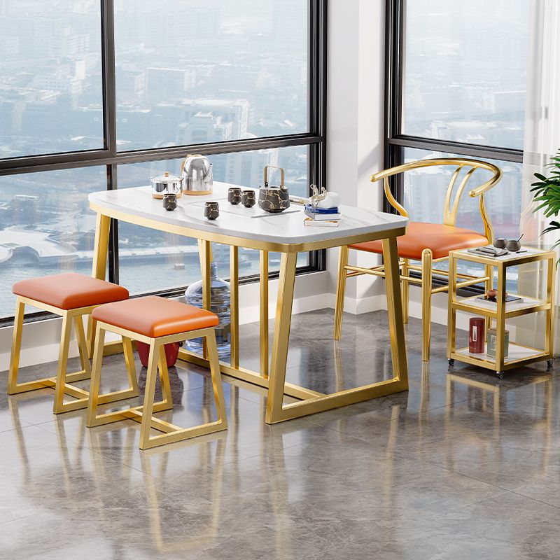 Metal Traditional Luxury Rectangle Table Sintered Stone Table,47"L x 21"W x 29"H Clearhalo ' dining_table' 'Dining Tables & Seating' 'Dining Tables' 'furn' 'furn_dining_table' 'Furniture' 'furniture_dining_table' 'Kitchen & Dining Furniture' 'kitchen&dining_furn' 'kitchen' 'kitchen_dining_table' 1200x1200_7439bec1-1fb8-4137-8101-08bd64789299