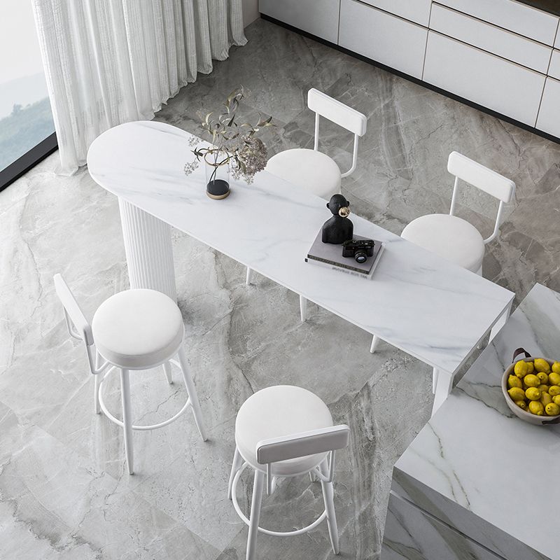 Industrial Iron Bar Dining Table with Stone Top Indoor Bistro Table Fixed Table Clearhalo 'Bar Furniture' 'Bar Tables' 'bar_tables' 'furn' 'furn_bar_tables' 'Furniture' 'furniture_bar_tables' 'Kitchen & Dining Furniture' 1200x1200_743a30cc-df86-424d-a8a7-3dda5cf6367a