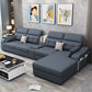Cotton Blend Pillowed Back L-Shape Cushions Furniture Sectionals for 4 People