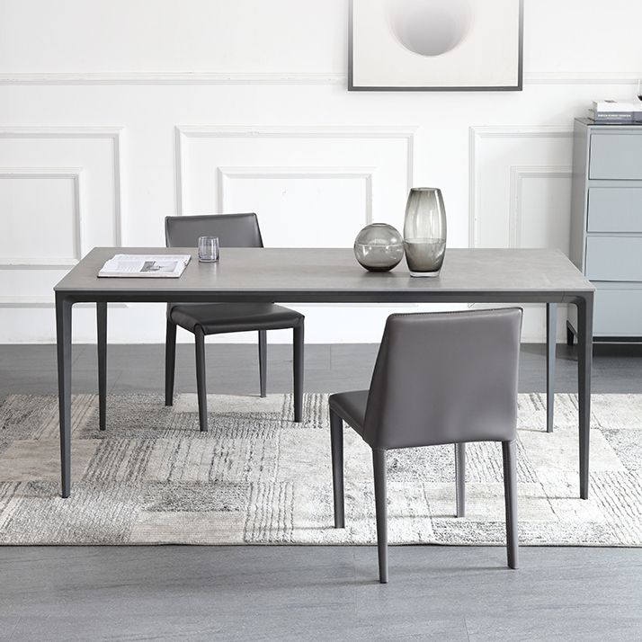 Modern Metal Frame Style Sintered Stone Rectangular Dining Table Set with 4 Legs Base Clearhalo 'Dining Room Sets' 'Dining Tables & Seating' 'dining_room_set' 'furn' 'furn_dining_room_set' 'Furniture' 'furniture_dining_room_set' 'Kitchen & Dining Furniture' 'kitchen&dining_furn' 'kitchen' 1200x1200_743c59c0-b501-482a-9b2d-71000de87ed0